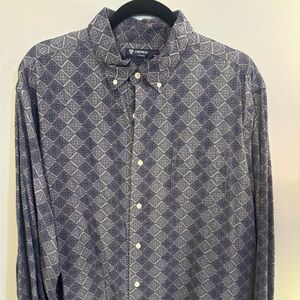 Daniel Cremieux Men's Corduroy Blue Patterned Shirt